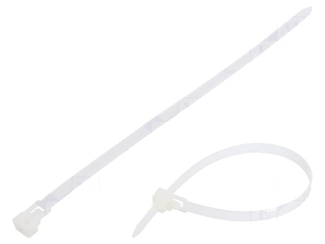 Kabelbinder; losmaakbaar; L: 250mm; W: 7,6mm; polyamide; 222N Kabelbinder; losmaakbaar; L: 250mm; W: 7,6mm; polyamide; 222N
